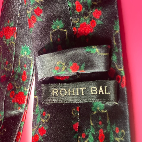 Rohit Bal Silk Floral Print Tie - Picture 2 of 5